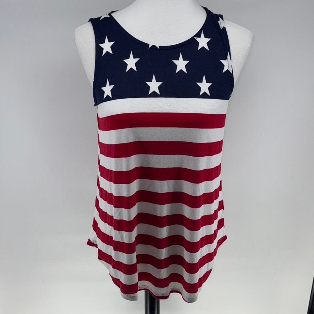Old Navy Patriotic Stars and Stripes Holiday Tank Top Women's M NWT New
